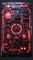 Laptop guard tool front view laptop with advanced protection futuristic tone Complementary Color Scheme