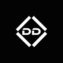 DD logo. D D design. White DD letter. DD, D D letter logo design. Initial letter DD linked circle uppercase monogram logo. golden logo
