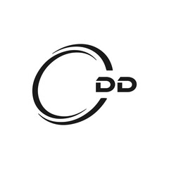 DD logo. D D design. White DD letter. DD, D D letter logo design. Initial letter DD linked circle uppercase monogram logo. golden logo