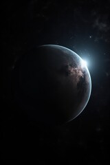 a dark planet in space