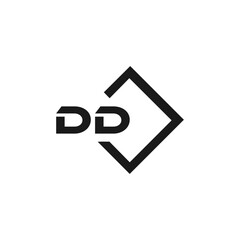 DD logo. D D design. White DD letter. DD, D D letter logo design. Initial letter DD linked circle uppercase monogram logo. golden logo