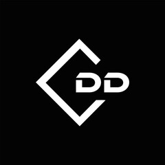 DD logo. D D design. White DD letter. DD, D D letter logo design. Initial letter DD linked circle uppercase monogram logo. golden logo