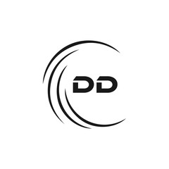 DD logo. D D design. White DD letter. DD, D D letter logo design. Initial letter DD linked circle uppercase monogram logo. golden logo