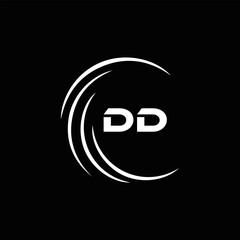 DD logo. D D design. White DD letter. DD, D D letter logo design. Initial letter DD linked circle uppercase monogram logo. golden logo