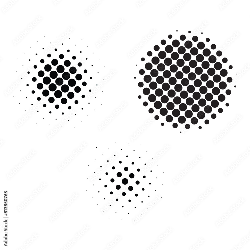 Aufkleber doted halftone circles, halftone dot pattern, circle halftone element, comic background. pop art sty