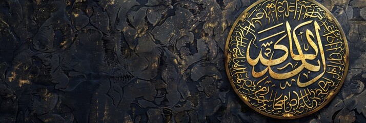 Celebration banner of Islamic Greeting Card. Copy Space