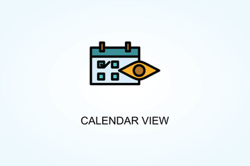 Fototapeta premium Calendar View Vector Or Logo Sign Symbol Illustration