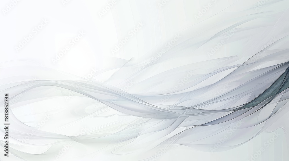 Wall mural Abstract white and gray waves background illustration