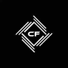 CF logo. C F design. White CF letter. CF, C F letter logo design. Initial letter CF linked circle uppercase monogram logo. C F letter logo vector design. 