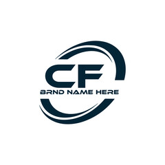 Fototapeta premium CF logo. C F design. White CF letter. CF, C F letter logo design. Initial letter CF linked circle uppercase monogram logo. C F letter logo vector design. 