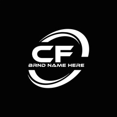 CF logo. C F design. White CF letter. CF, C F letter logo design. Initial letter CF linked circle uppercase monogram logo. C F letter logo vector design. 