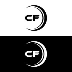 CF logo. C F design. White CF letter. CF, C F letter logo design. Initial letter CF linked circle uppercase monogram logo. C F letter logo vector design. 
