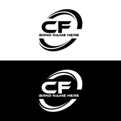 CF logo. C F design. White CF letter. CF, C F letter logo design. Initial letter CF linked circle uppercase monogram logo. C F letter logo vector design. 