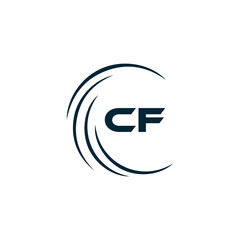 CF logo. C F design. White CF letter. CF, C F letter logo design. Initial letter CF linked circle uppercase monogram logo. C F letter logo vector design. 