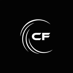 CF logo. C F design. White CF letter. CF, C F letter logo design. Initial letter CF linked circle uppercase monogram logo. C F letter logo vector design. 