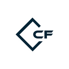 CF logo. C F design. White CF letter. CF, C F letter logo design. Initial letter CF linked circle uppercase monogram logo. C F letter logo vector design. 