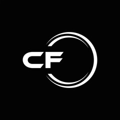 CF logo. C F design. White CF letter. CF, C F letter logo design. Initial letter CF linked circle uppercase monogram logo. C F letter logo vector design. 