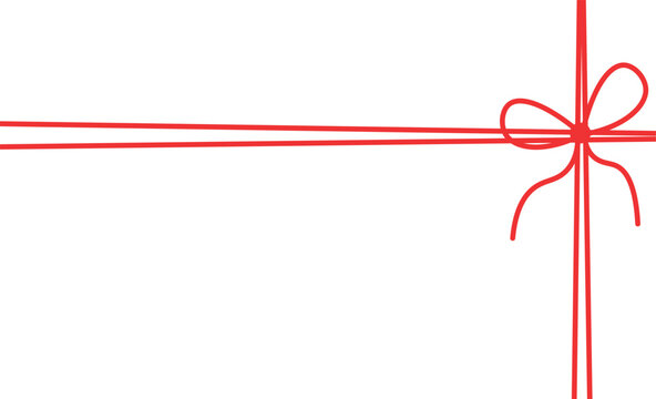 Red string bow ribbon rope tied up box present design vector