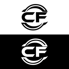 CF logo. C F design. White CF letter. CF, C F letter logo design. Initial letter CF linked circle uppercase monogram logo. C F letter logo vector design. 