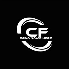 CF logo. C F design. White CF letter. CF, C F letter logo design. Initial letter CF linked circle uppercase monogram logo. C F letter logo vector design. 