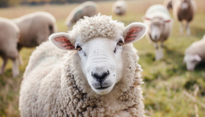 Fototapeta premium sheep and lamb