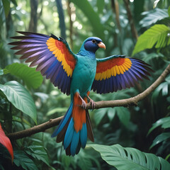 Obraz premium Wild beautiful bird in the jungle 