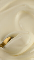 mix with spoon mayonnaise cream sauce