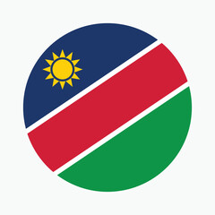 Fototapeta premium National Flag of Namibia. Namibia Flag. Namibia Round flag. 