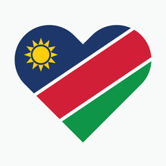 Obraz premium National Flag of Namibia. Namibia Flag. Namibia Heart flag. 