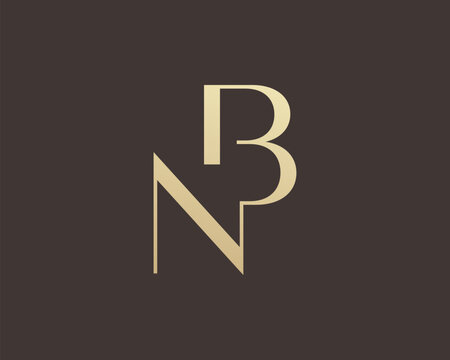 BN or NB letter logo icon design. Classic style luxury initials monogram.