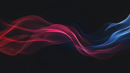 Red and blue waves digital abstract art
