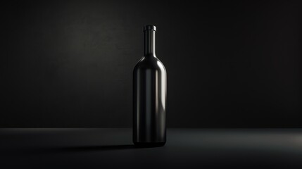 Black bottle on a dark background