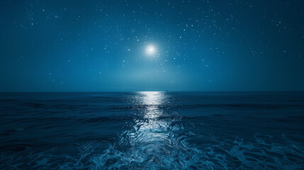 Night view of the sea under a starry sky