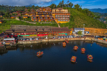 Fototapeta premium Rak Thai village, The village of chinese in northern of Thailand, Mae Hong son Province.