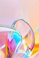 Abstract colorful background with transparent glasses reflecting light.