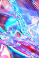 Abstract colorful light refractions through glass, creating a vibrant and dynamic background texture.