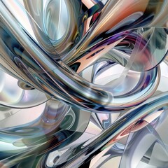 Abstract colorful glass shapes, 3D render for modern creative background or design element.
