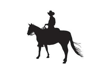 running horse silhouette on white background, isolated, vector