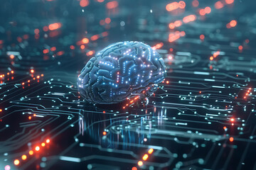 Artificial intelligence model, modern machine learning concept.