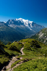 Mont-Blanc massif from the climb towards the Aiguillette des Posettes