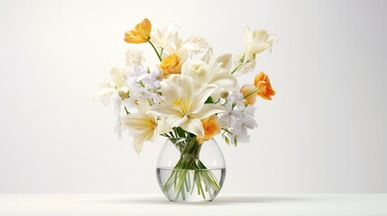 amazing spring flowers in glass vase