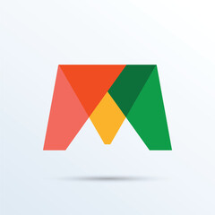 Obraz premium M letter gradient logo vector icon illustration