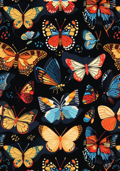 Naklejka premium a colorful collection of butterflies