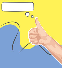 pop art comic hand like cloud speech bubble explosion vector illustration