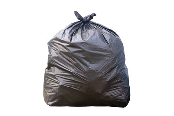 black trash bags isolated on white background.