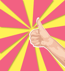 pop art comic hand like speech bubble explosion vector illustration