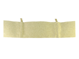 small piece of brown paper cut edge element isolated on white background.