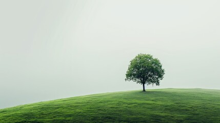 A lone tree set against a blank backdrop perfect for enhancing graphic elements in celebration of World Environment Day