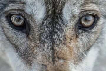 closeup view of a wolf eyes