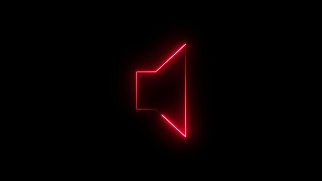 Abstract neon speaker icon animation. concept of megaphone.